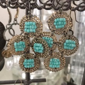 Turquoise and gold earrings